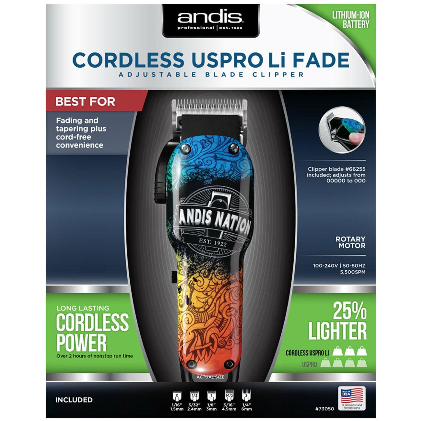 Andis 73050 USPro Fade Li Cordless Blade Hair Clipper