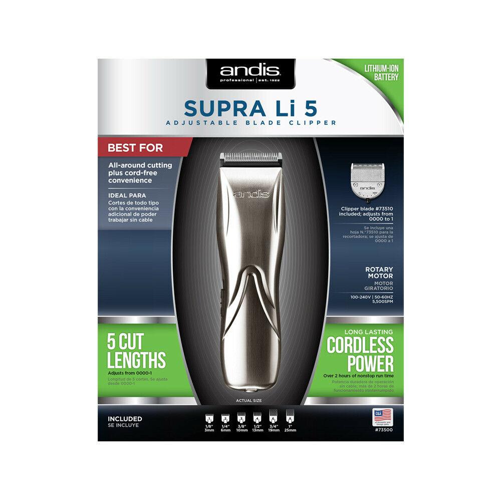 Andis Professional Supra Li 5 Adjustable Blade Cordless Clipper