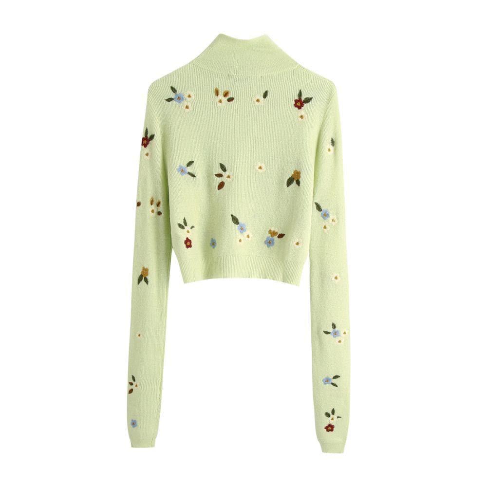 turtle embroidery elegant sweater