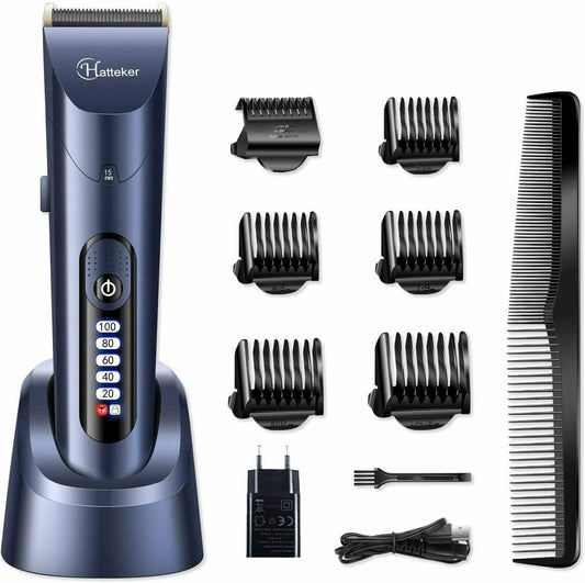 HATTEKER Trimmer Hair Clipper Machine for Mens Electronic LCD Waterproof