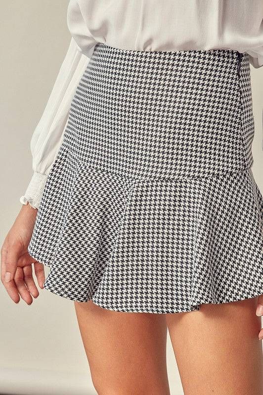 Checkered A Line Skort