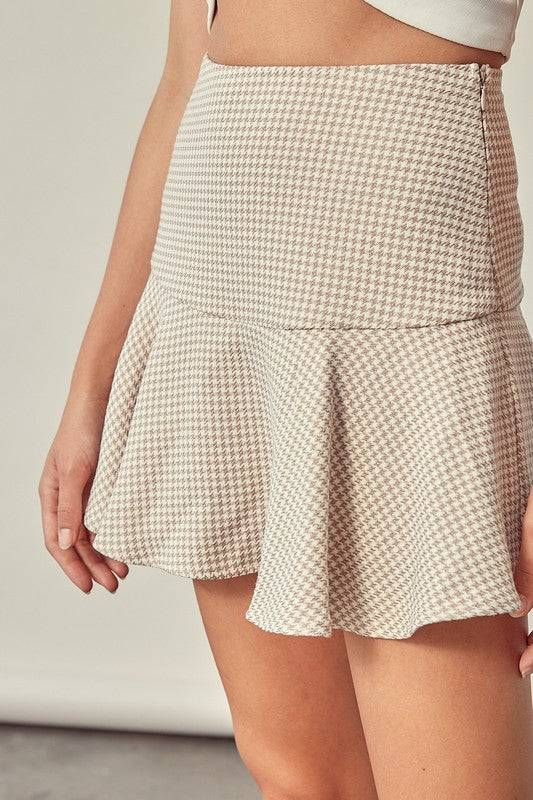 Checkered A Line Skort