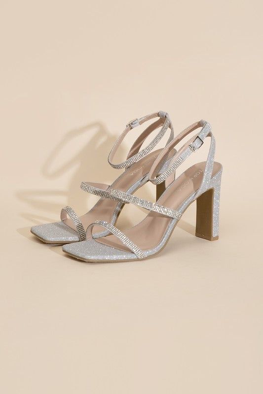 Devin-1 Silver Rhinestone Heels