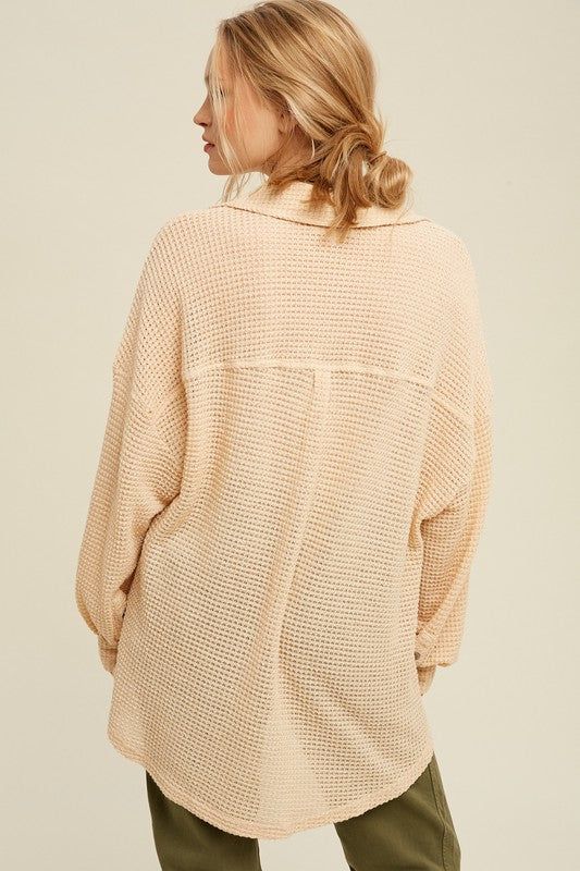 Listicle | Soft Thermal Knit Shacket Top