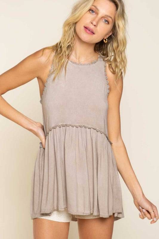 POL | Sweet and Simple Babydoll Knit Tank Top