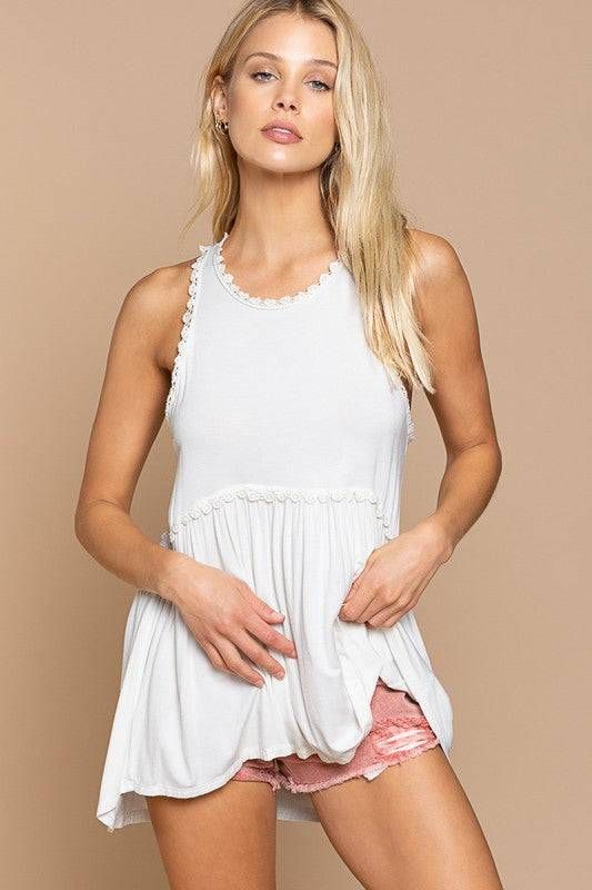 POL | Sweet and Simple Babydoll Knit Tank Top