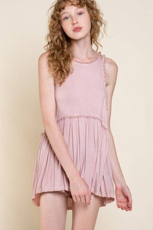 POL | Sweet and Simple Babydoll Knit Tank Top