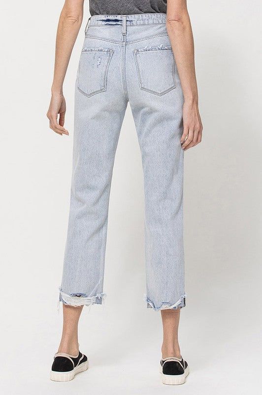 VERVET by Flying Monkey | Super High Relaxed Cuffed Straight Jean