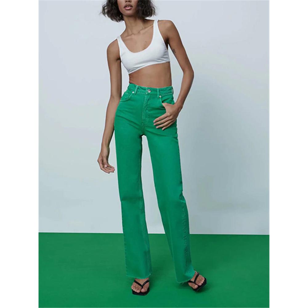 casual high waist summer denim pants