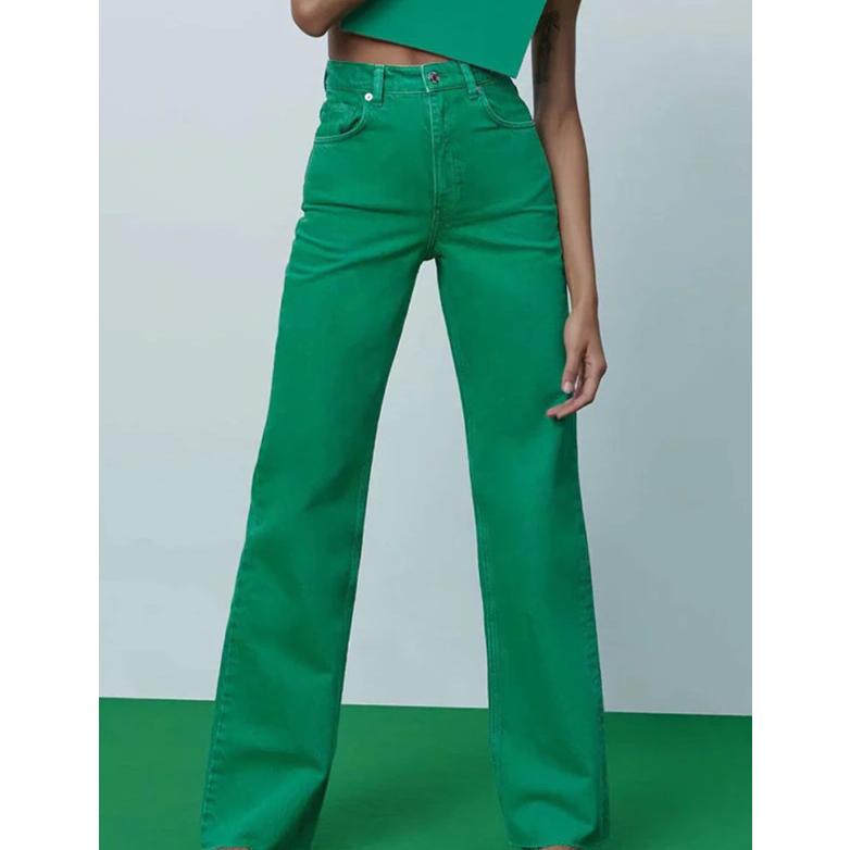 casual high waist summer denim pants