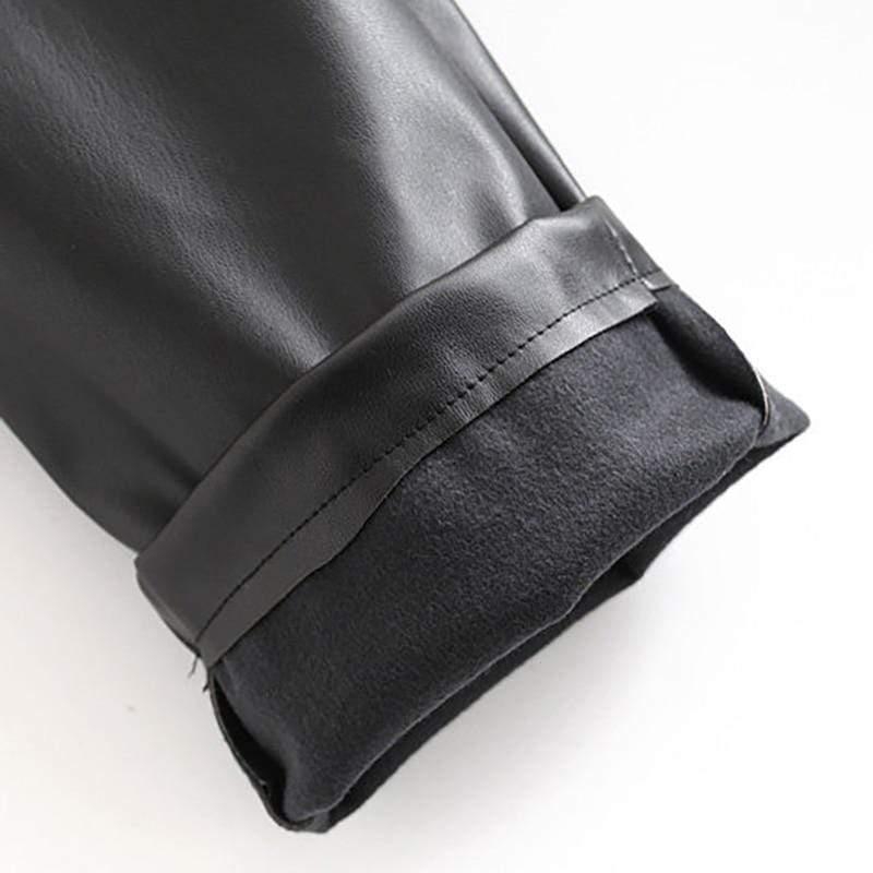 chic black leather pants