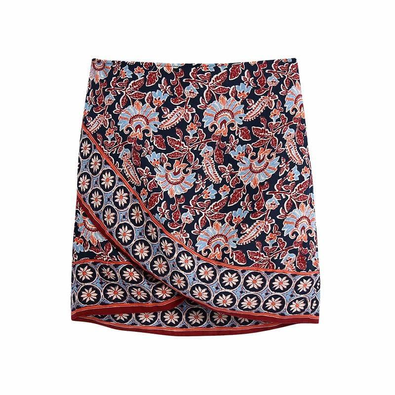 boho style knot mini skirt