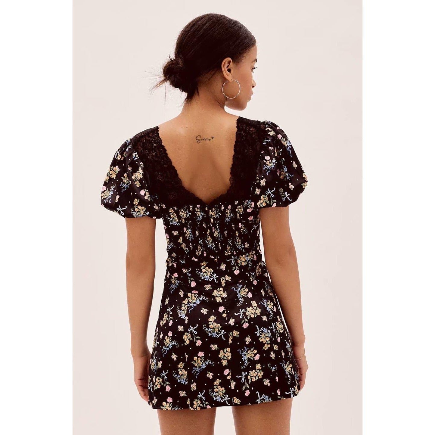 floral printed chiffon dress