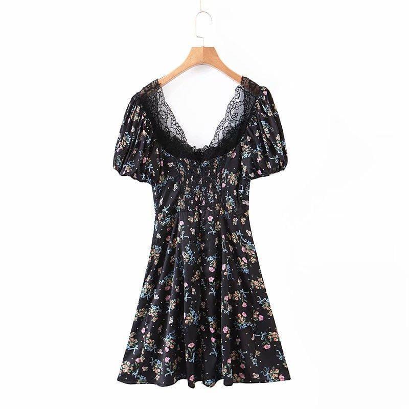 floral printed chiffon dress