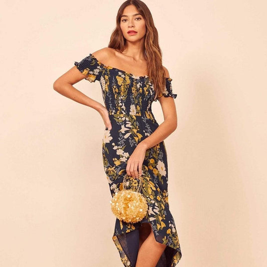 floral printed midi dress