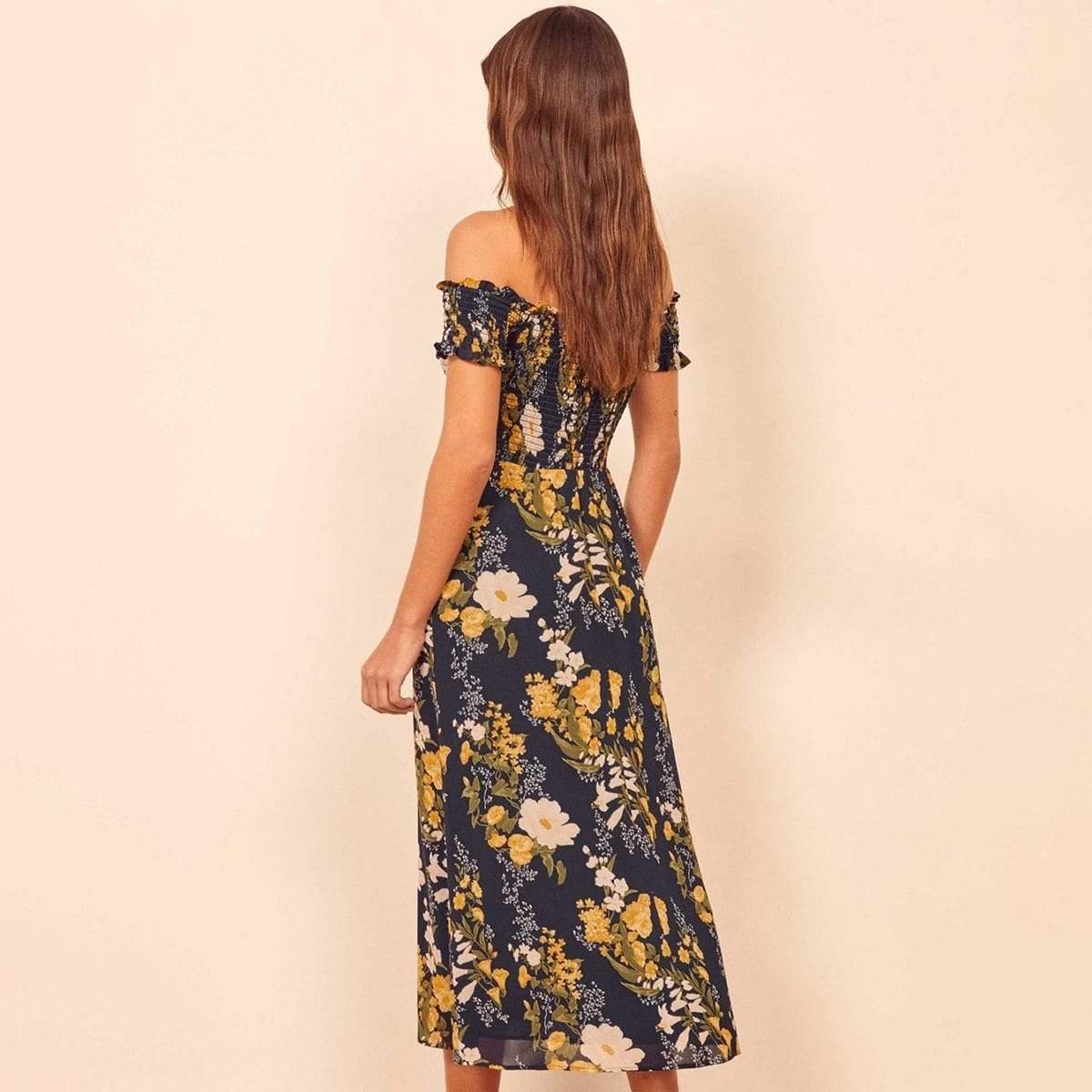 floral printed midi dress