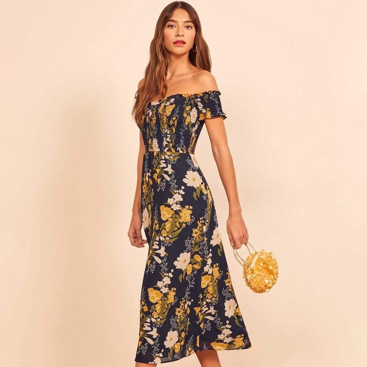 floral printed midi dress