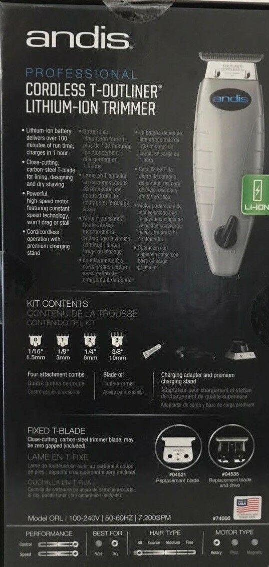 ANDIS PROFESSIONAL CORDLESS T-OUTLINER LITHIUM-ION TRIMMER