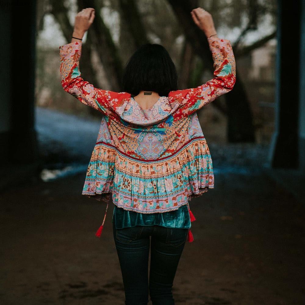 floral boho tassel top