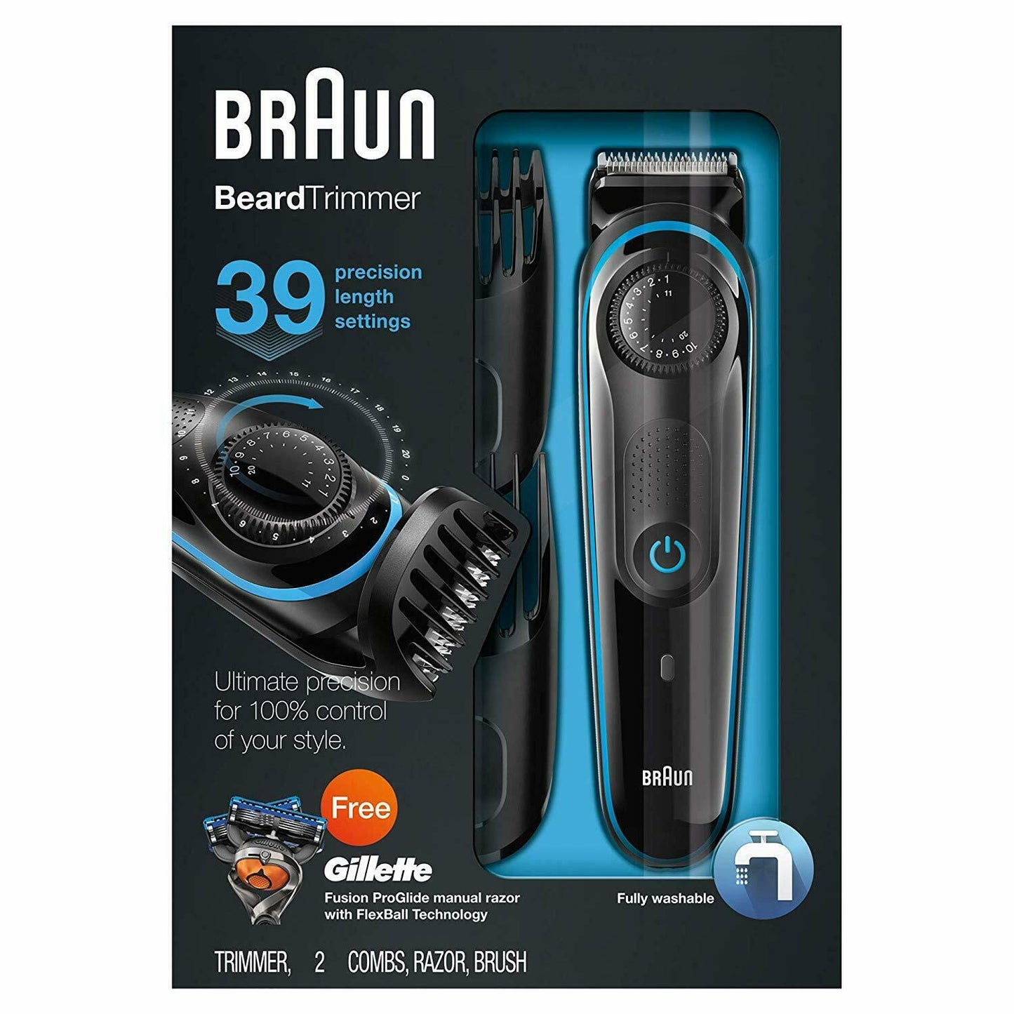 Braun BT3040 Beard / Hair Trimmer for Men With Gillette Fusion Parker Pen