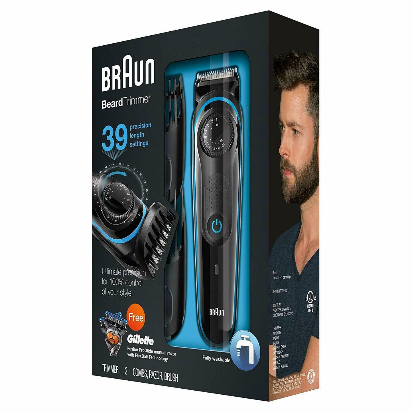 Braun BT3040 Beard / Hair Trimmer for Men With Gillette Fusion Parker Pen