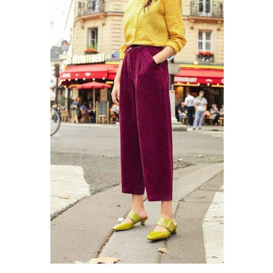 velvet high waist pants