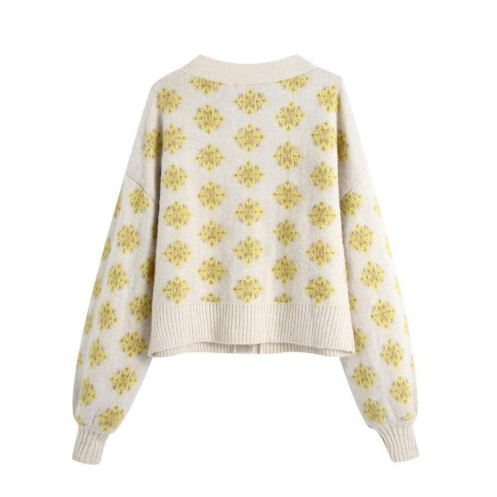 floral knitted casual sweater