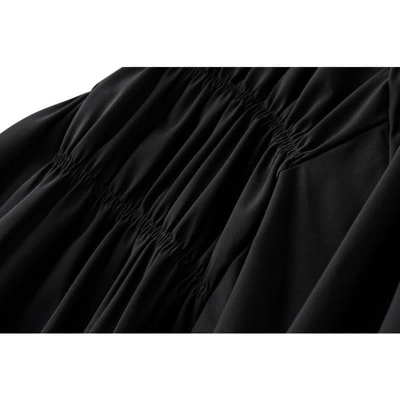 aysmmetrical pleated midi skirt