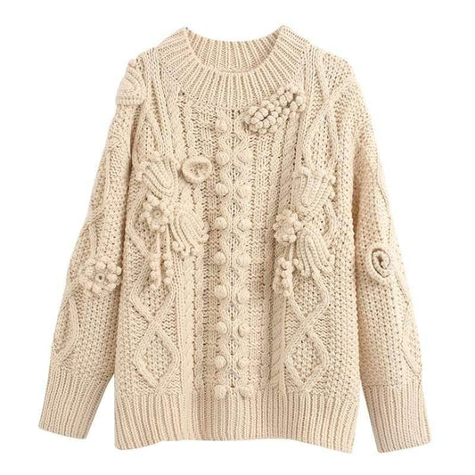 beige criss-cross sweater