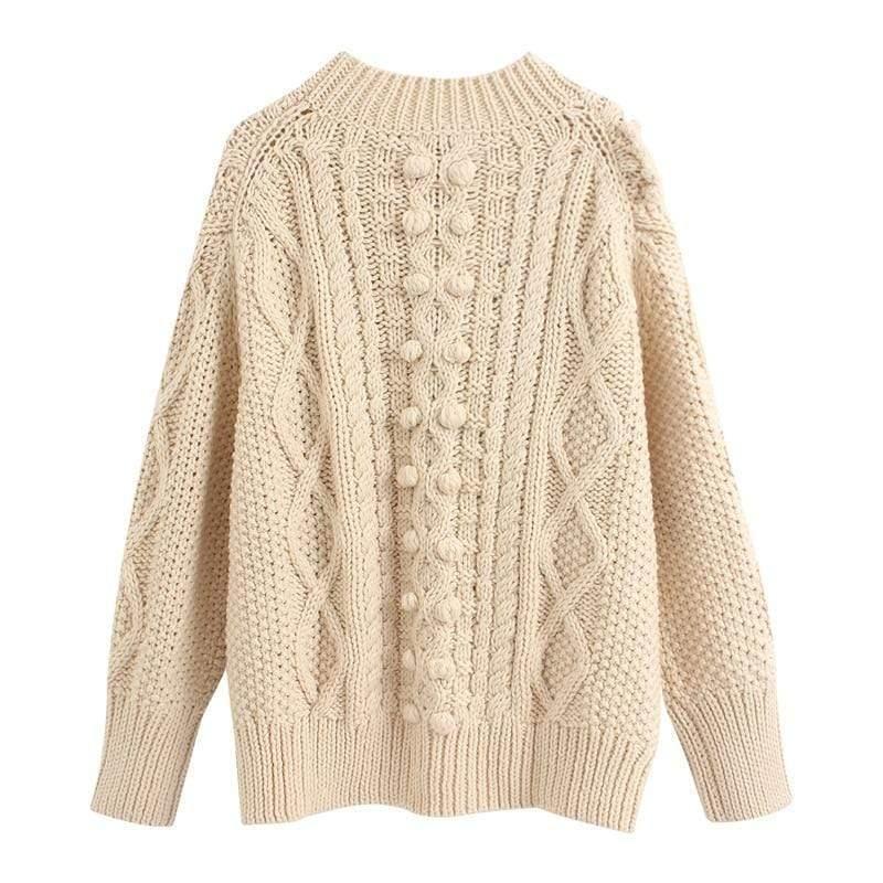 beige criss-cross sweater