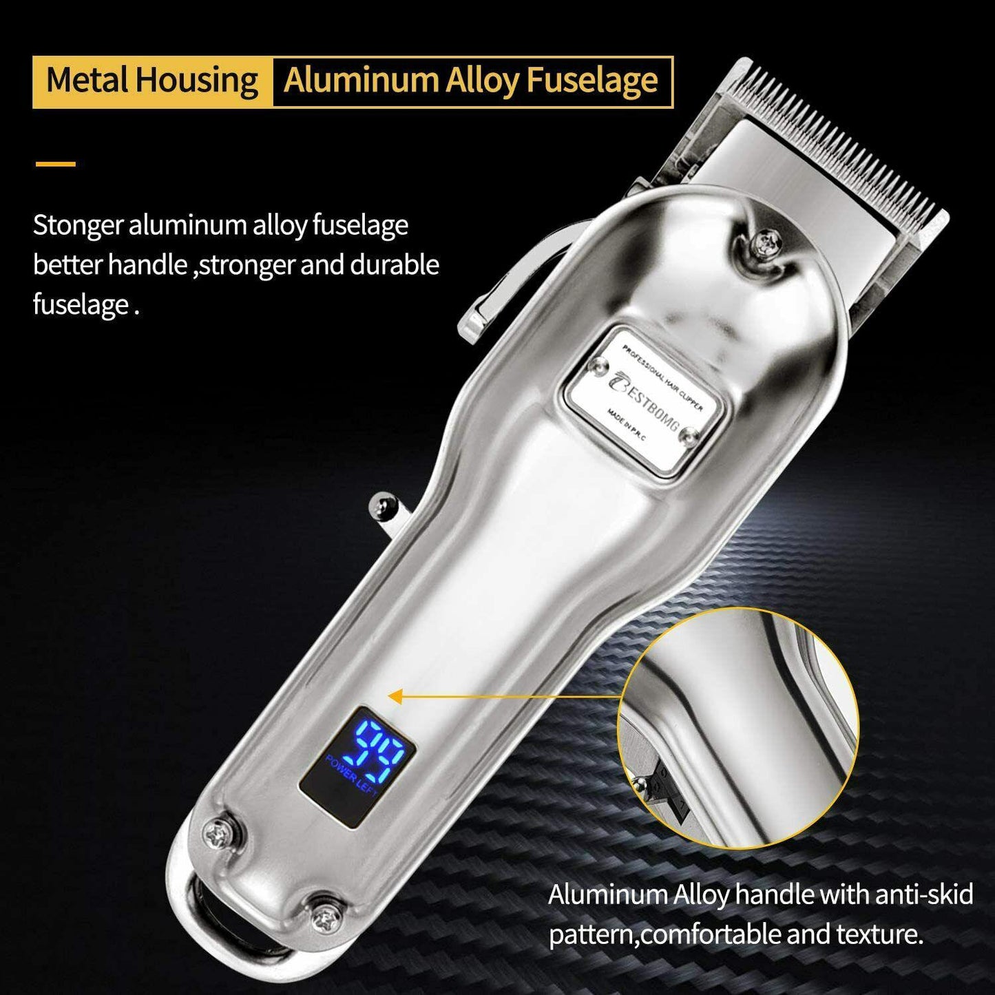 Trimmer Professional Mens BESTBOMG  Of Titanium And Ceramic 4 Combs