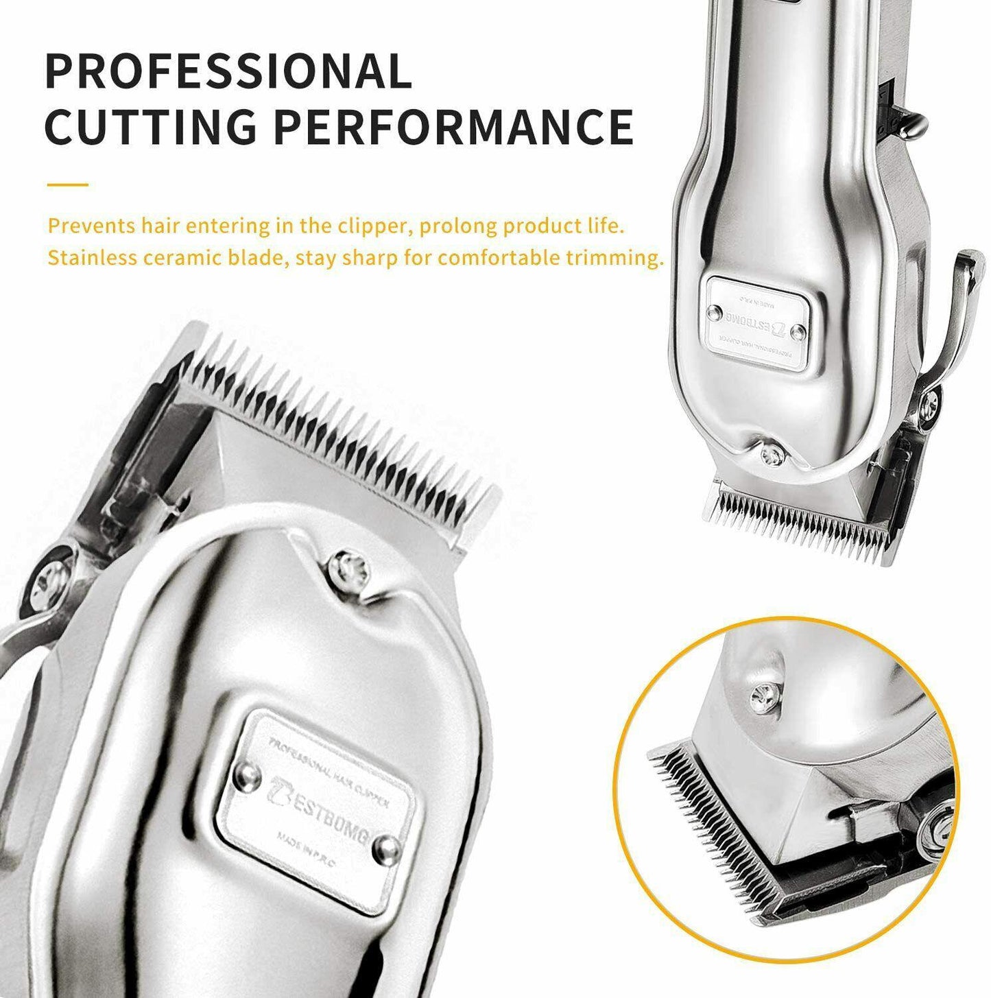 Trimmer Professional Mens BESTBOMG  Of Titanium And Ceramic 4 Combs