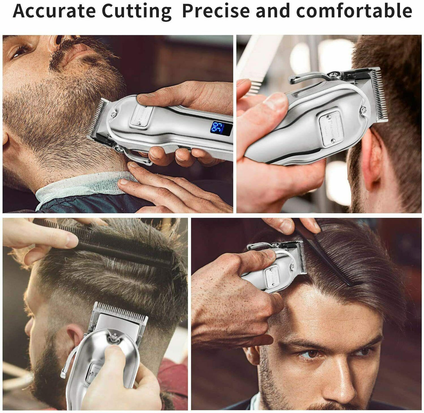 Trimmer Professional Mens BESTBOMG  Of Titanium And Ceramic 4 Combs