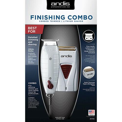 Andis Finishing Combo T-Outliner Trimmer & Pro-Foil Lithium Shaver Set #17195