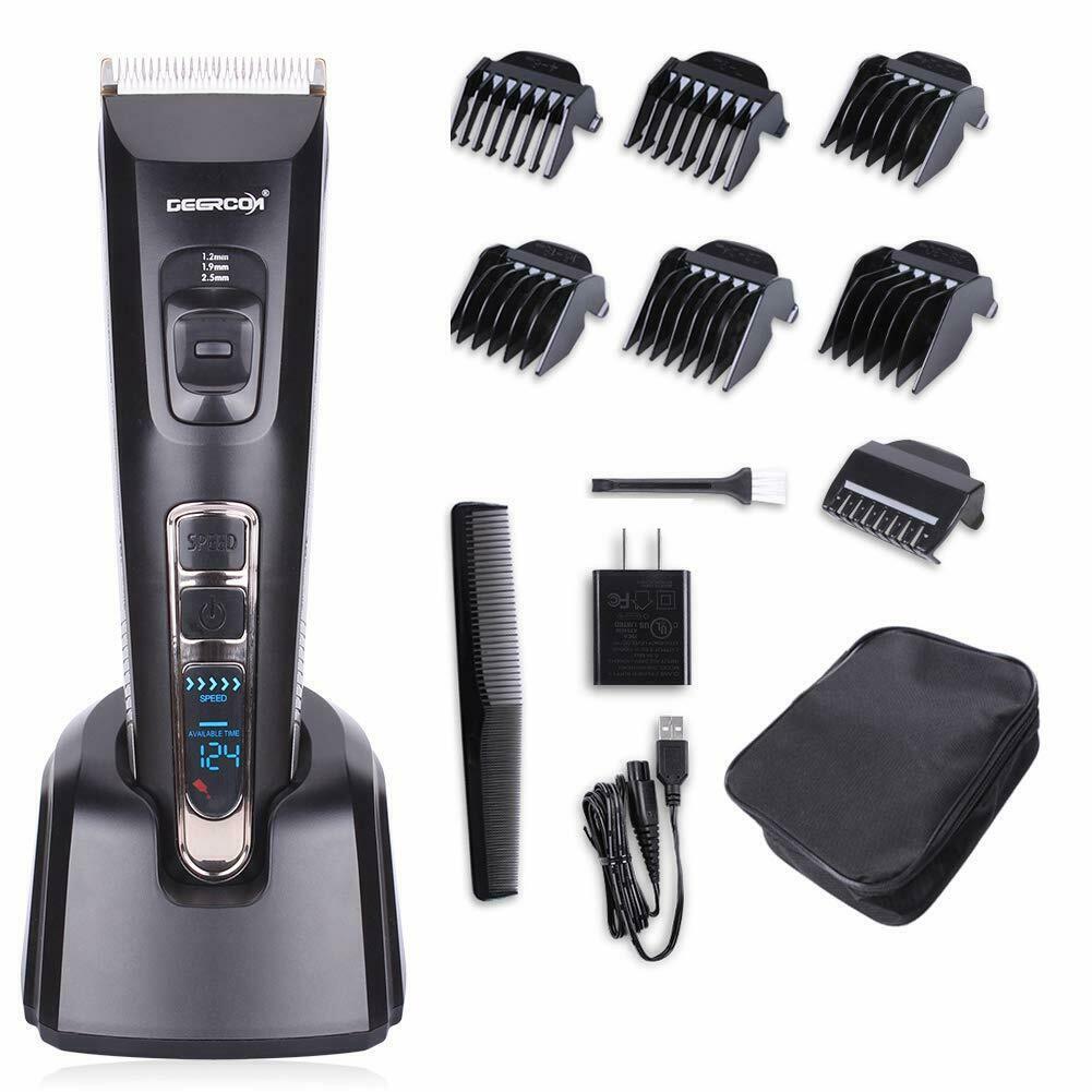 Hair Clipper Cordless Trimming Kit Speed Adjustable Beard Moustache LED Display