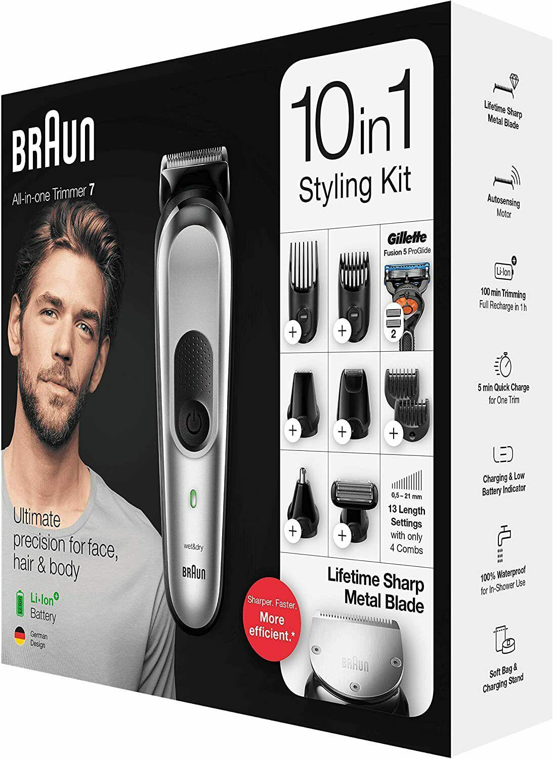 Braun Trimmer MGK7220 10 On 1 Set Of Waxing Body And Trimmer Mens