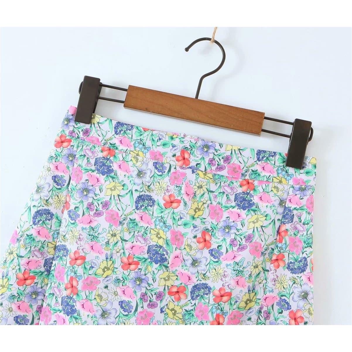 floral crop top and skirt