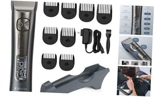 Hair Clippers for Men Professional Hair Cutting Kit Cordless Trimmer with LCD Di