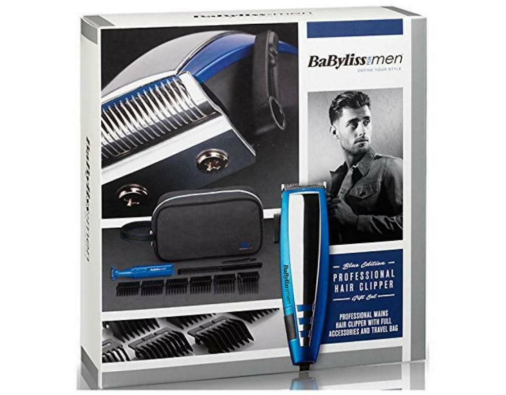 BaByliss BA-7447BGU Professional Hair Clipper Blue Edition Gift Set with Bag