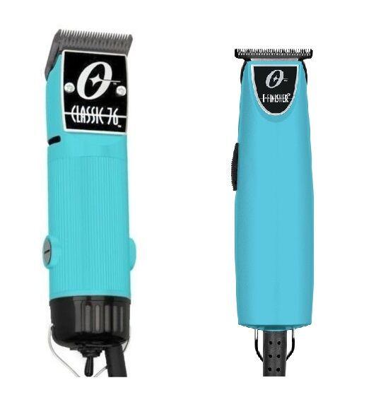 Combo Limited Edition Oster 76 and T Finisher Blue Aqua Clipper Trimmer.