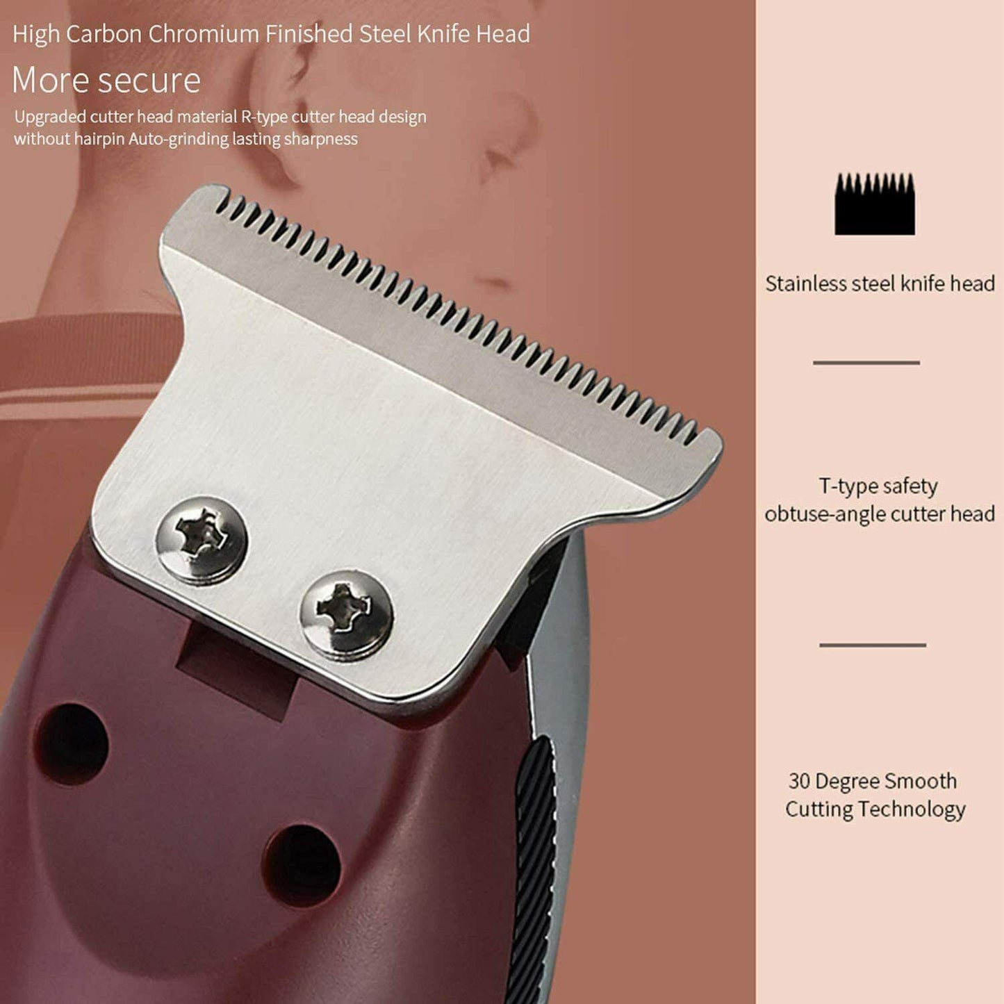 Trimmer Professional Mens Trimmer Of Beard Battery Rechargeable 3 Combs