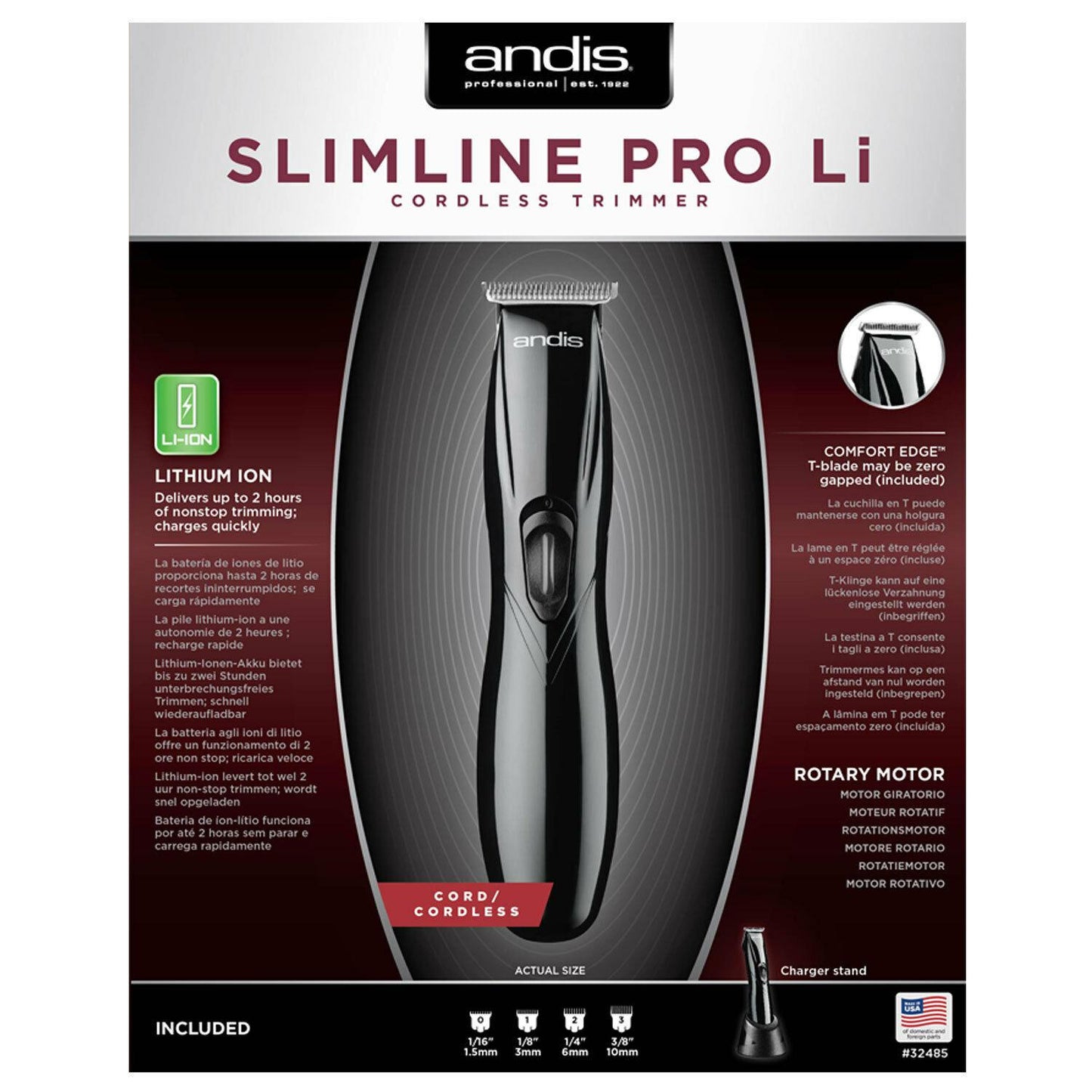 Andis Slimline Pro Li D8 Cordless Trimmer - Black