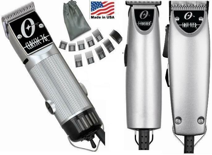 Combo Limited Edition Oster 76 Silver+Fast Feed+T Finisher Clipper+Trimme