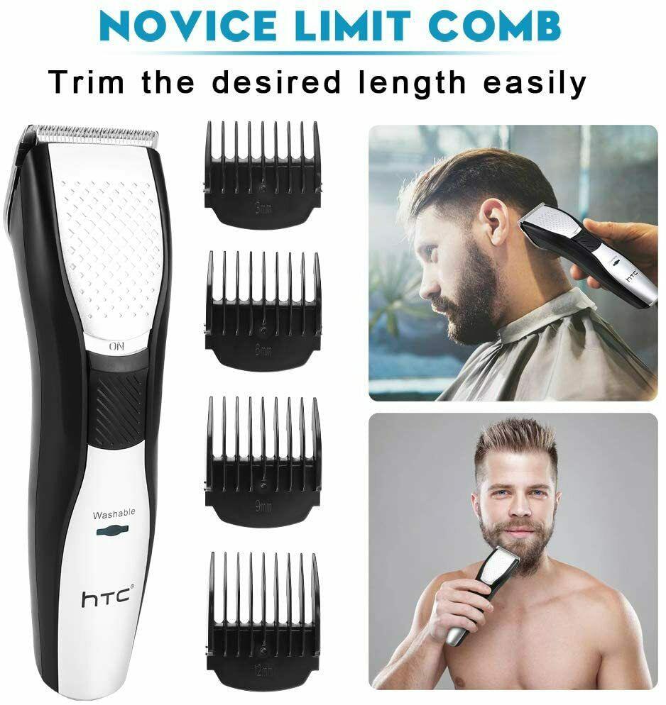 Hair Clippers Man Trimmer Beard IPX7 Waterproof 4 Combs Guide Low Noise